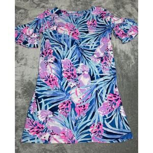 Lilly Pulitzer Mini Lula Dress in Mr Peacock Blue Tweethearts Girls XL